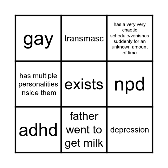 new friend bingo Card