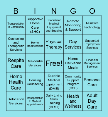 Benefit Bingo Card