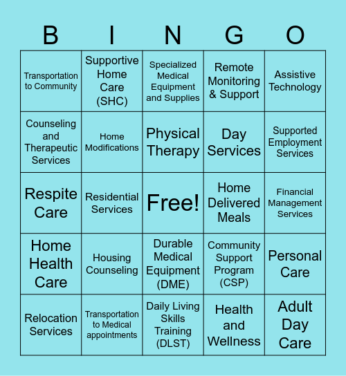 Benefit Bingo Card