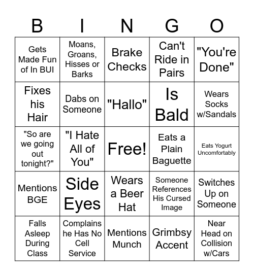 GL BINGO Card