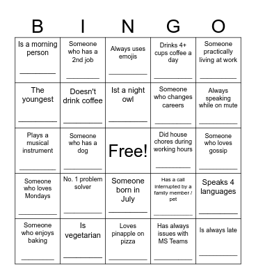 Office Bingo - Do you know who... Bingo Card