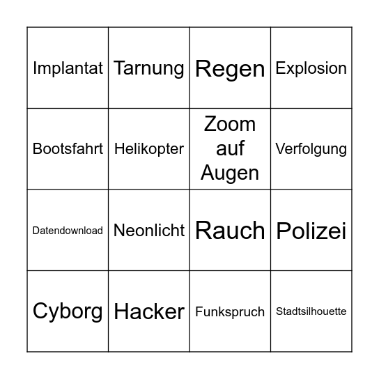 Ghost in the Shell (1995) Bingo Card
