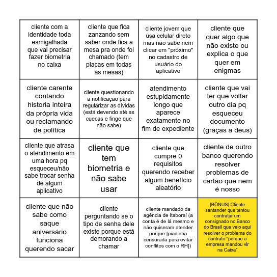 Bingo do Atendimento - Agência Manilha Bingo Card