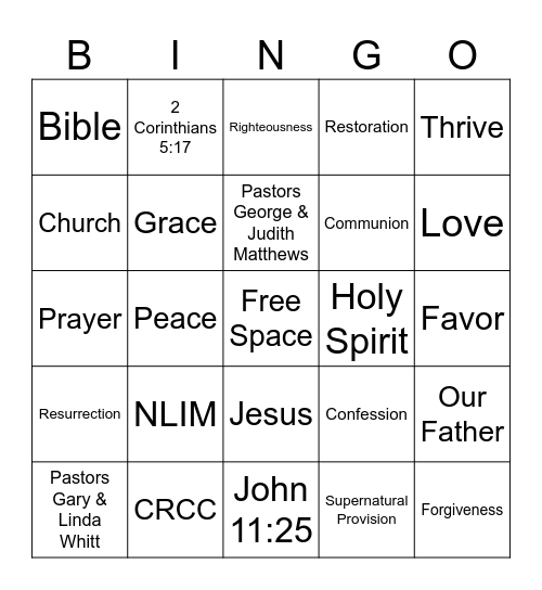 Seniors Social Bingo Card