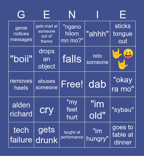 BINGO (GENIE VER.) Bingo Card