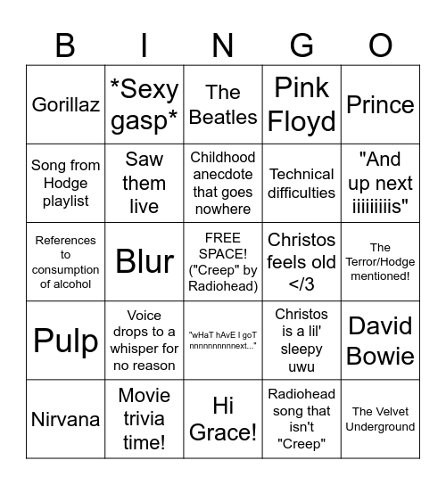 Boogaloo Bingo Card