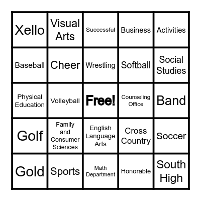 Salina South Orientation Bingo! Bingo Card