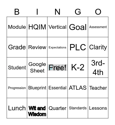 Summer PD Bingo Card