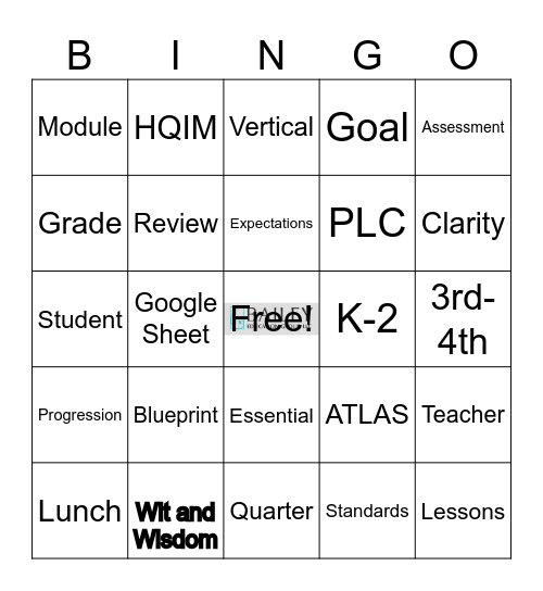 Summer PD Bingo Card