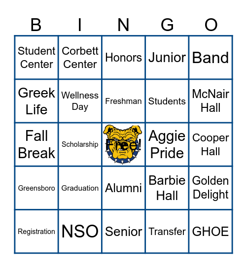 Aggie Send Off Bingo Card