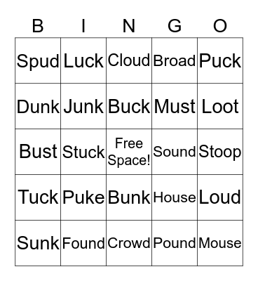 Truck Rhyme Bingo! Bingo Card