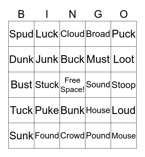 Truck Rhyme Bingo! Bingo Card