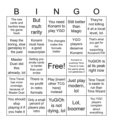 Konami Defence Force Bingo Card