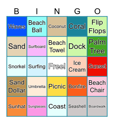 WoW July - Beach Bingo Card