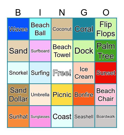 WoW July - Beach Bingo Card