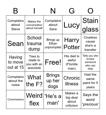 What will she say? Bingo Card