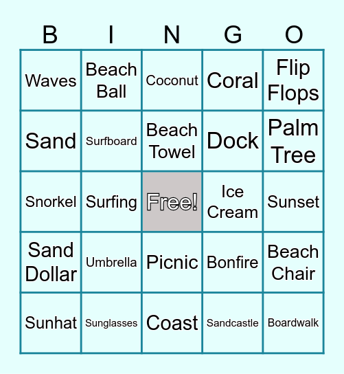 CMO WoW July - Beach Bingo Card