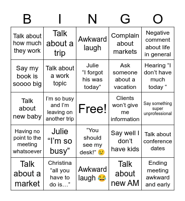 Meeting Bingo Card