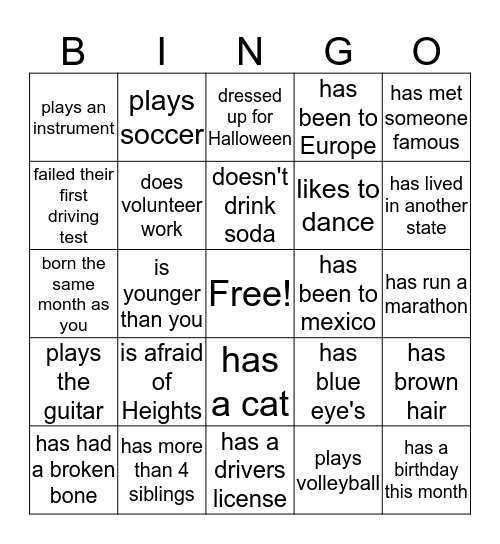 Bingo Card