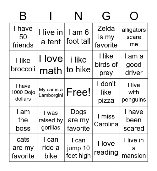 WE WANT TO KNOW YOU BETTER Bingo Card