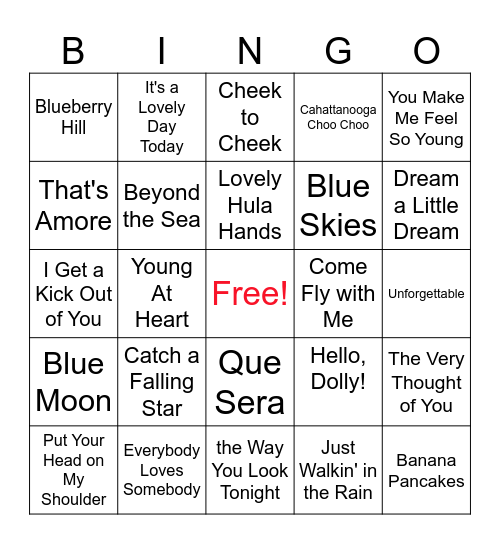 Music Bingo Card