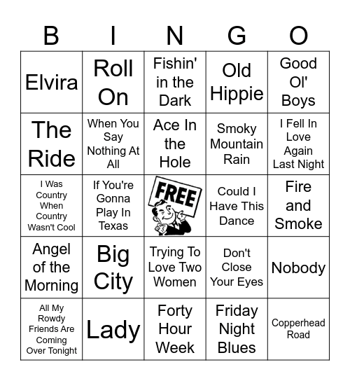 80's Country Blast Bingo Card
