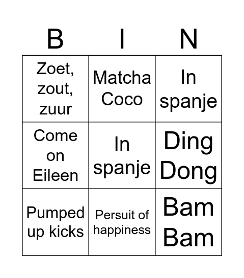 BINGOOOOO Bingo Card