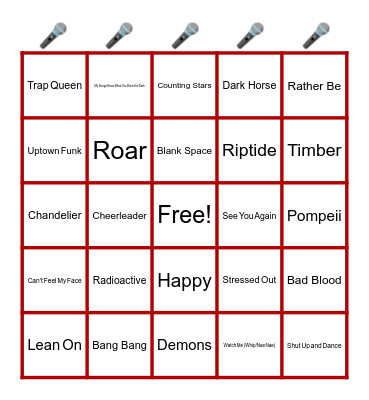 Round 2 Bingo Card