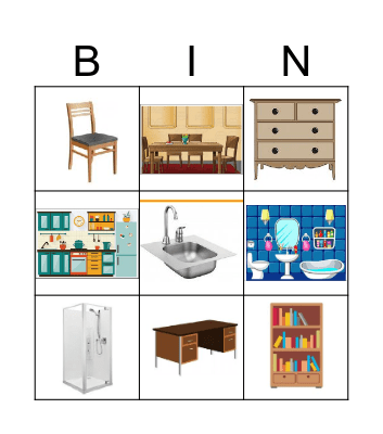 House rooms Bingo Card