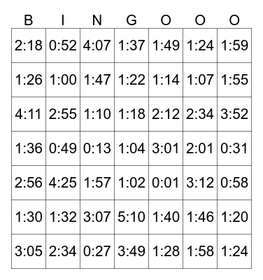 49 Movies Bingo Card