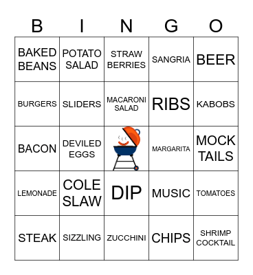 SUMMER BBQ Bingo Card