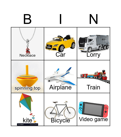 Toy Bingo Card