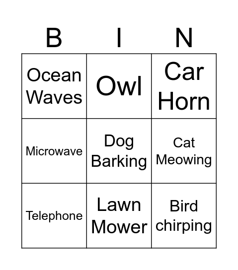 Aural Rehabilitation BINGO Card