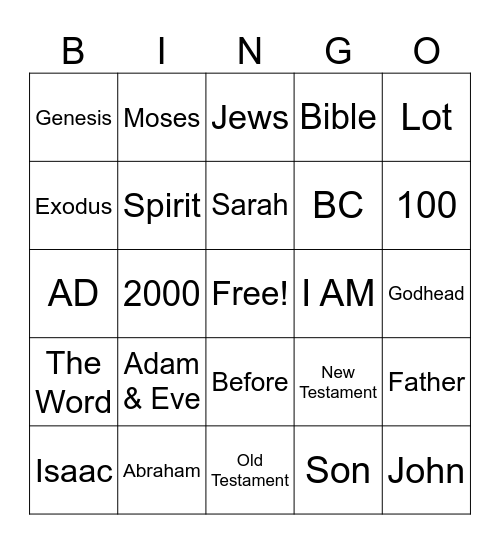 Before Abraham Bingo Card