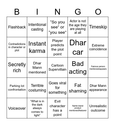 Dhar Mann Bingo Card