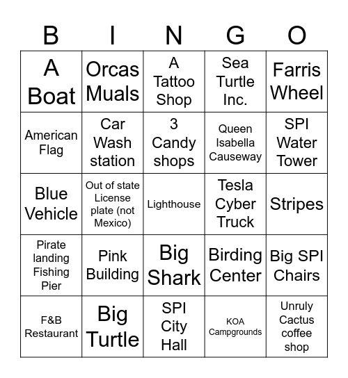 SPI BINGO Card