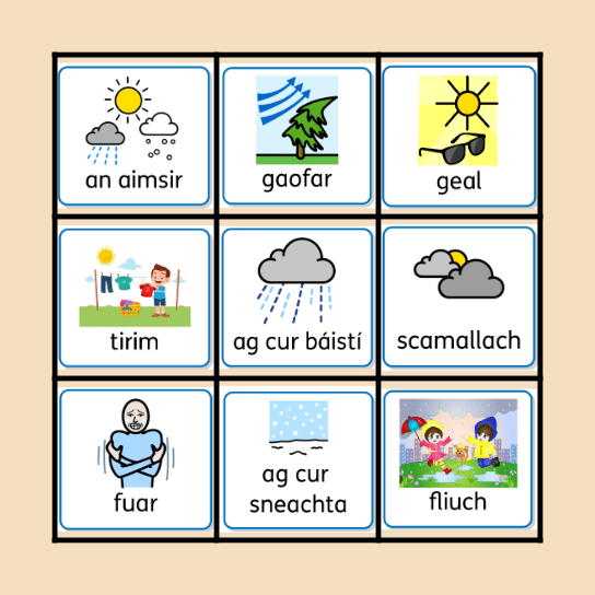 An Aimsir Bingo Card