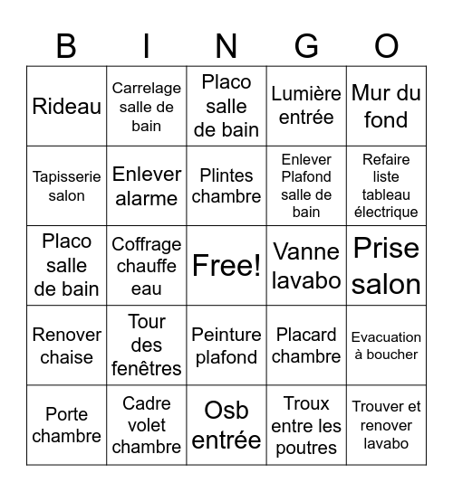 To do Bingo Card