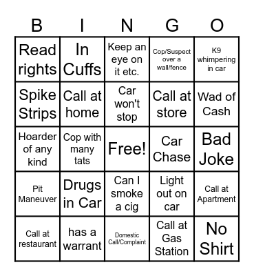 Lake Wissota On Patrol Live Bingo Card