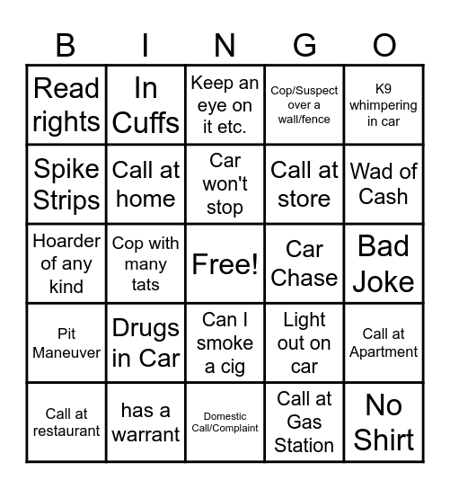 Lake Wissota On Patrol Live Bingo Card