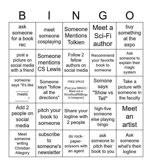 Unofficial Realm Makers Bingo Card