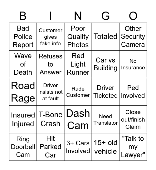 Progressive Bingo Card