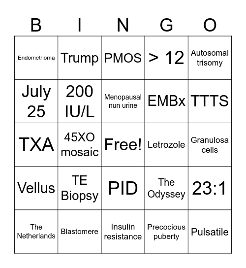 Summertime REI Bingo 2026 Bingo Card