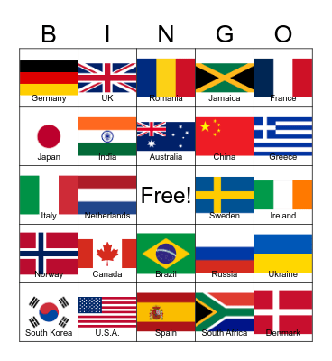 Flag BINGO Card
