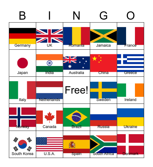 Flag BINGO Card