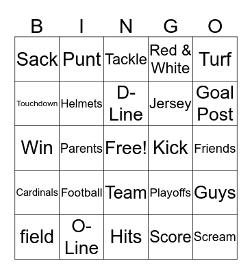 CARDINAL BINGO Card