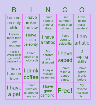 I have... Bingo Card
