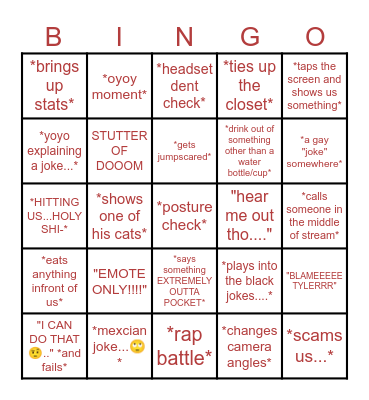 Oyoy bingo Card