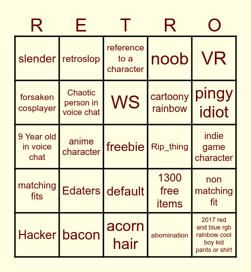 the shittiest battlegrounds Bingo Card