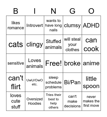 Bottom Bingo Card